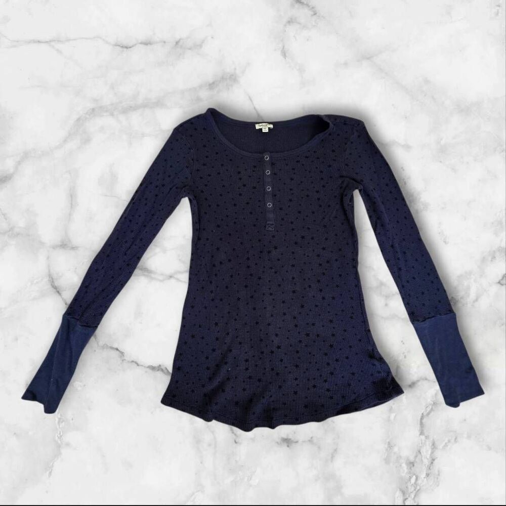Splendid Long Sleeve Navy Star Thermal Size Large